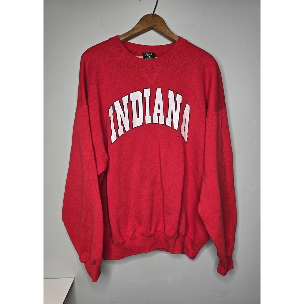 Vintage Indiana Hoosiers Sweatshirt Mens Large Red Crewneck Soffee USA 90s IU